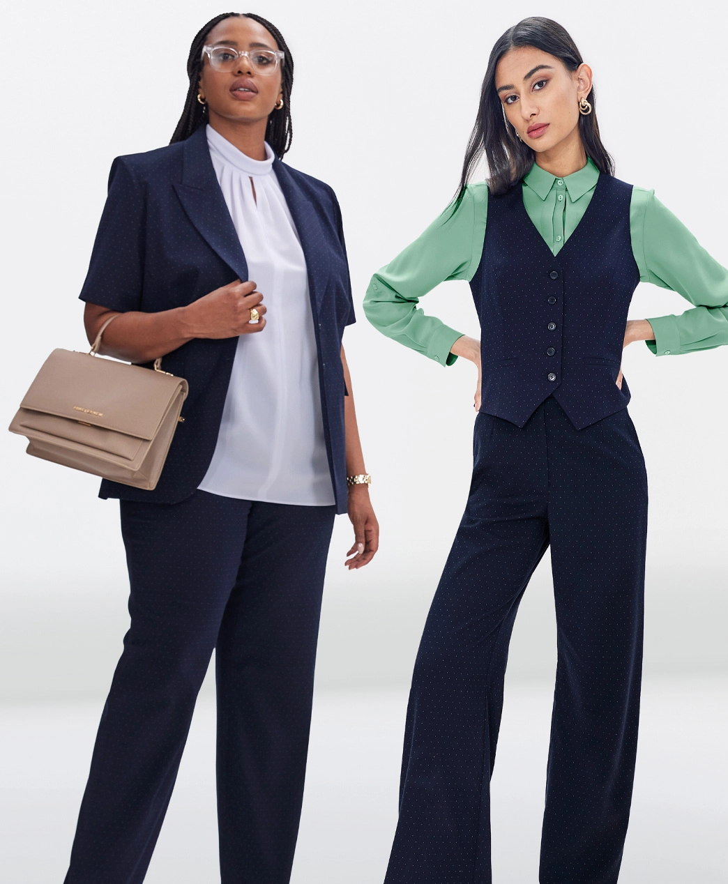 Moss and Navy Pindot