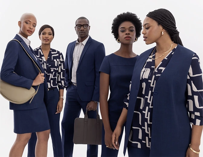 Team wearing blue colour options